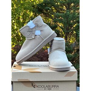 NIB Koolaburra by UGG Womens Shearling Bow Ankle Bootie - Womens 6 | Youth 4.5Y